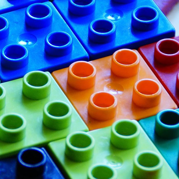 Colourful legobricks.