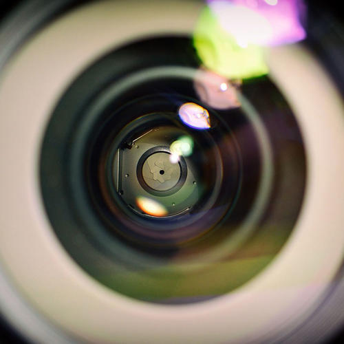 A close-up of a camera lense.